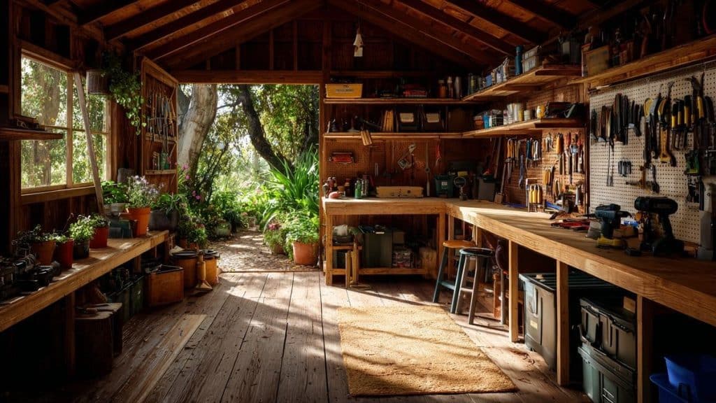 Comment transformer un abri de jardin en atelier de bricolage fonctionnel