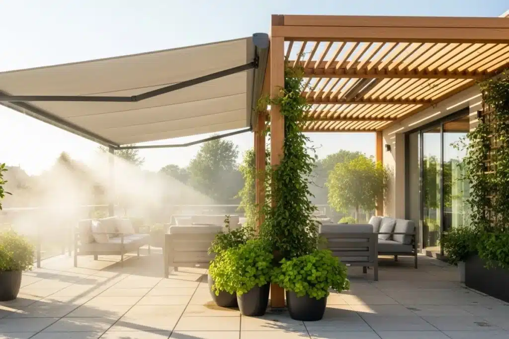 Terrasse optimisée pour l'été et la fraicheur